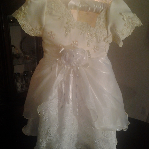 NEW LLC LITTLE GIRLS EGGSHELL DRESS SEED BEADED 3T - Picture 7 of 7